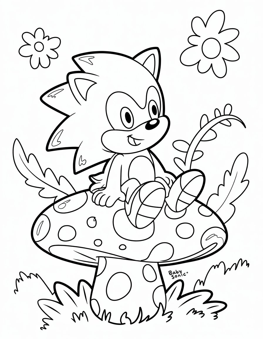 baby sonic coloring page