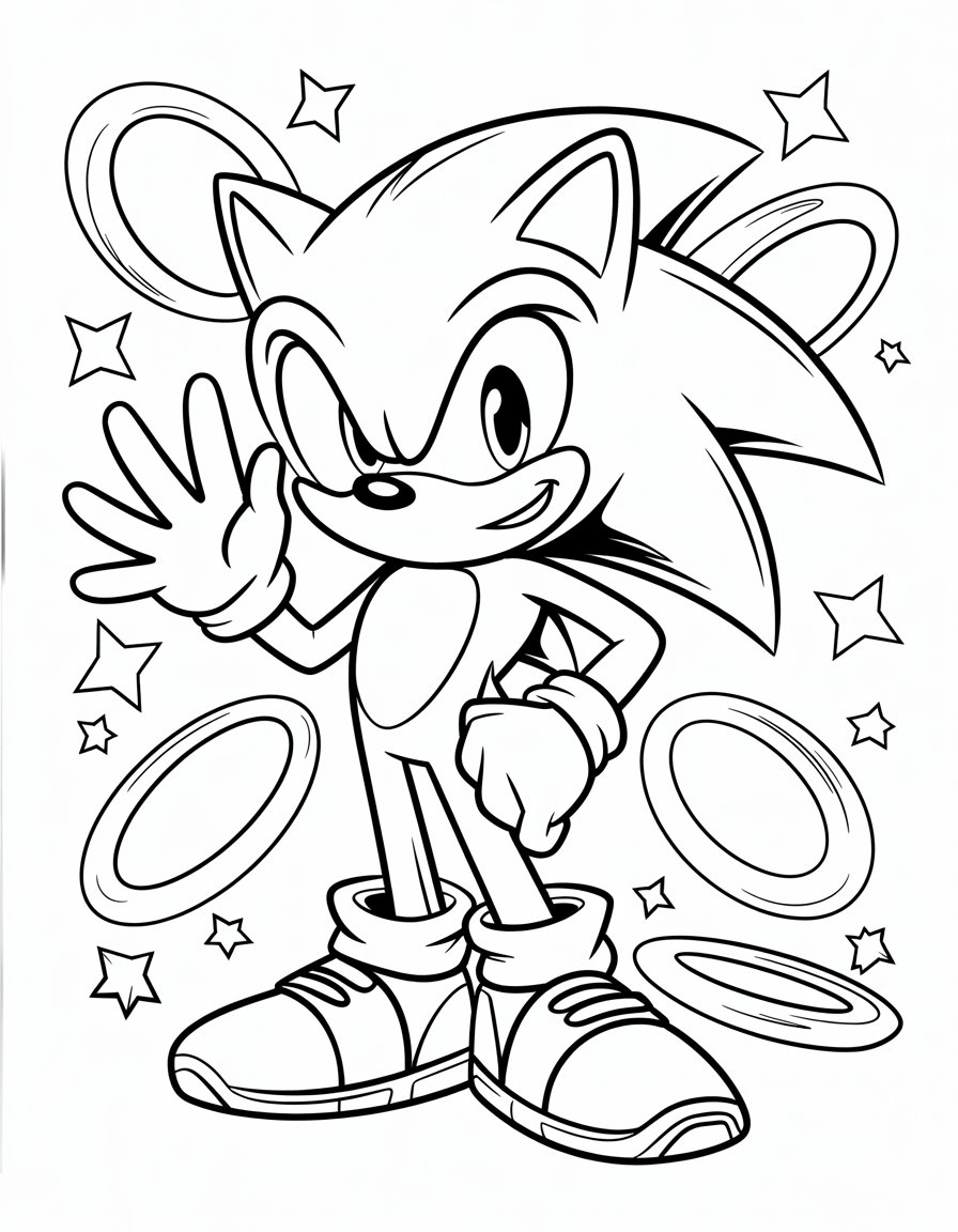 cool sonic coloring page