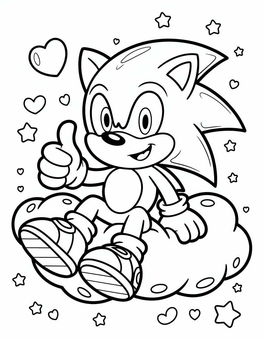 cute sonic coloring page