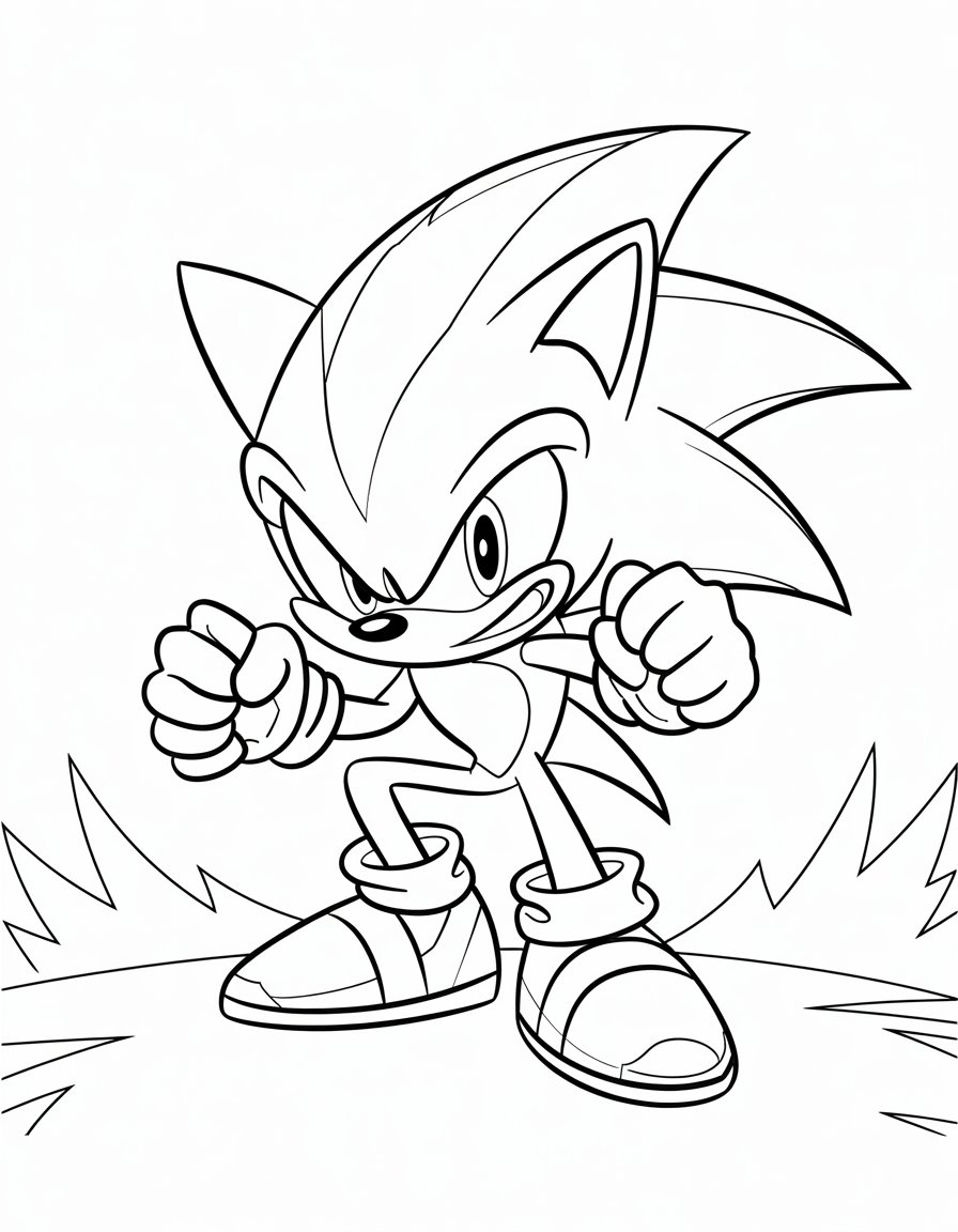 dark sonic coloring page