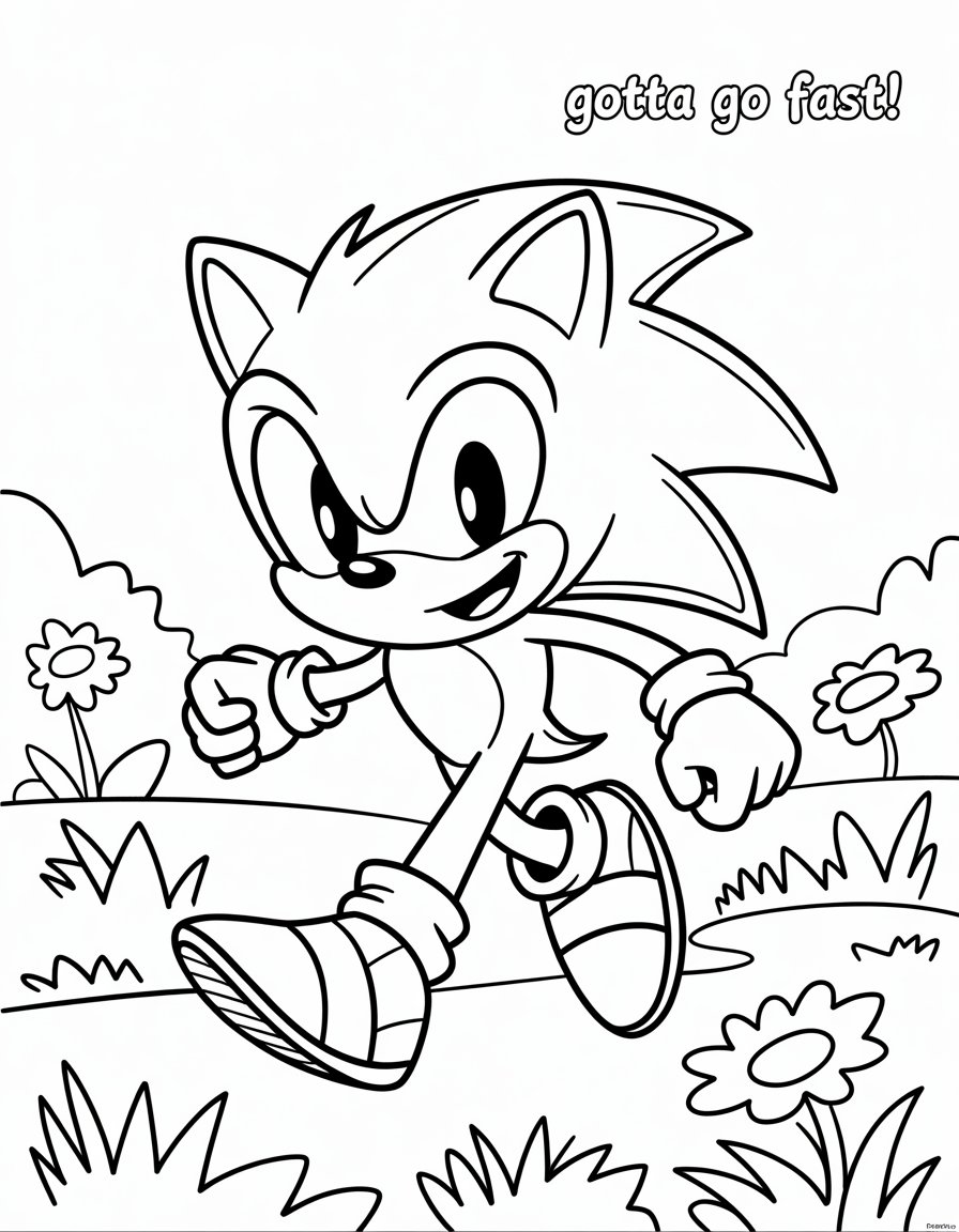 easy sonic coloring page
