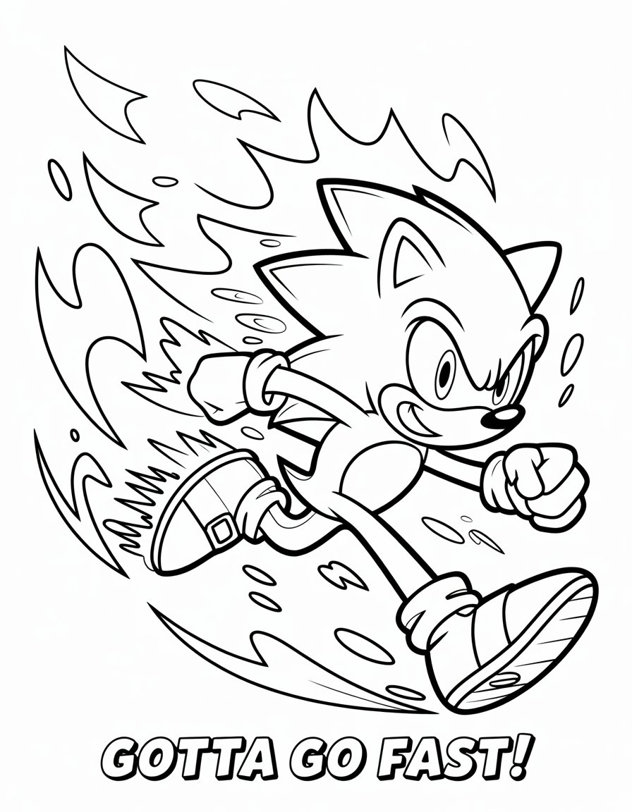 fire sonic coloring page