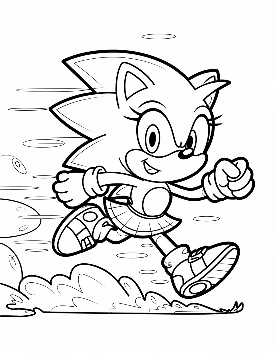 girl sonic coloring page