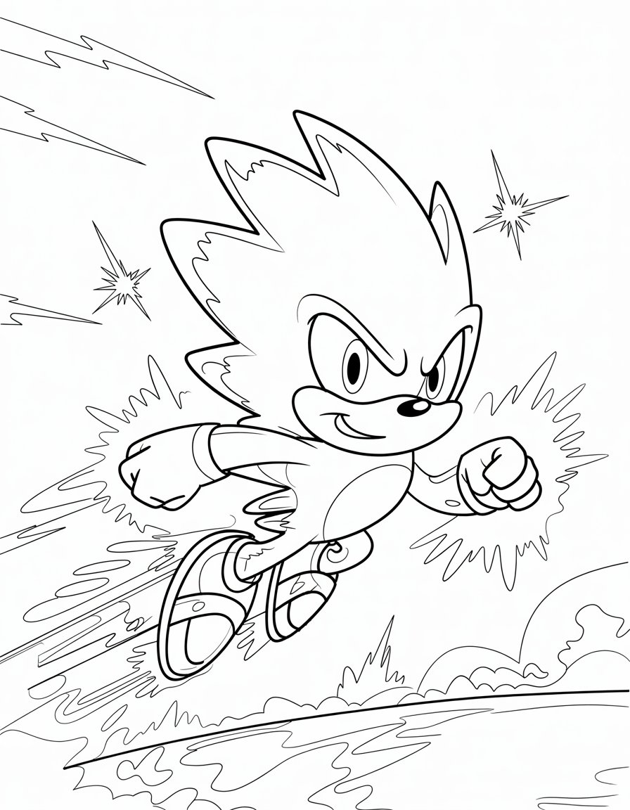 hyper sonic coloring page