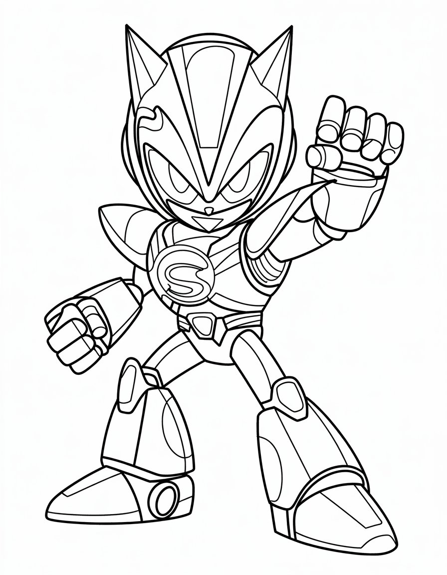 metal sonic coloring page