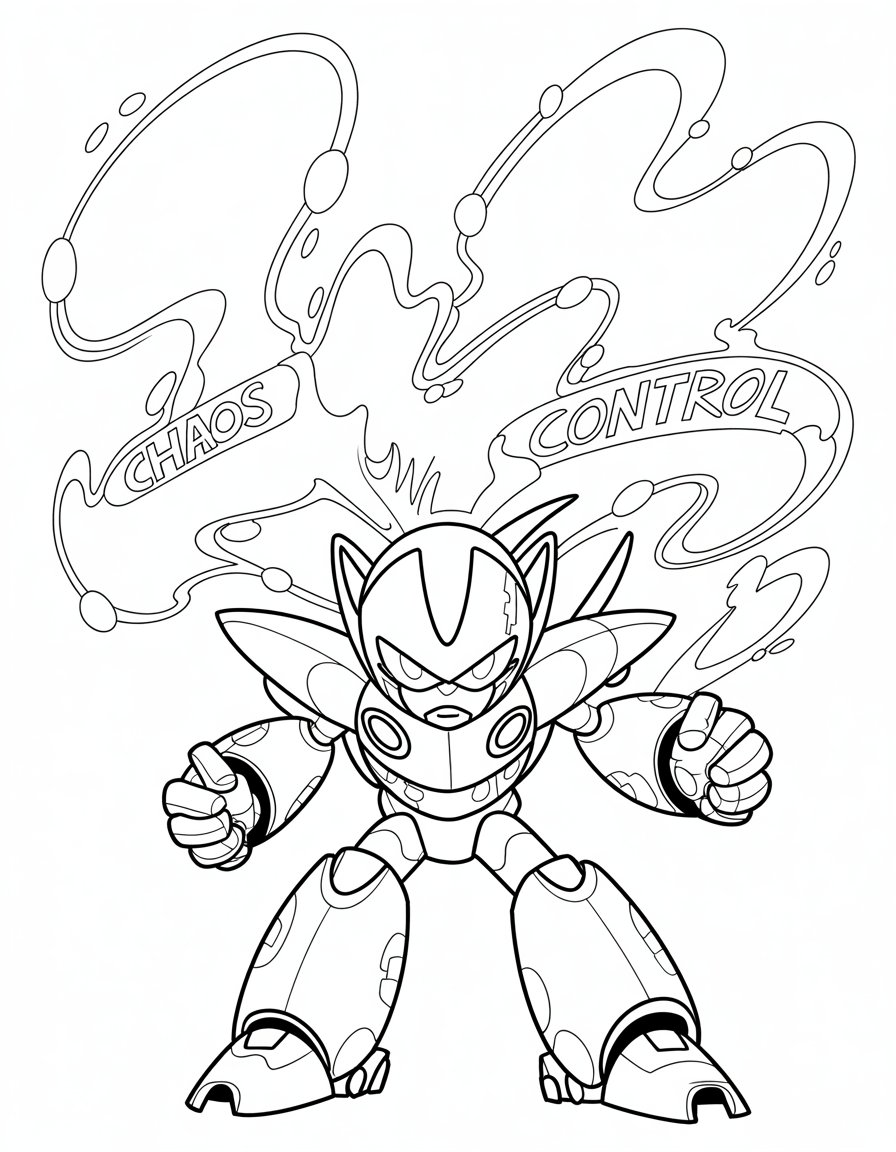 neo metal sonic coloring page