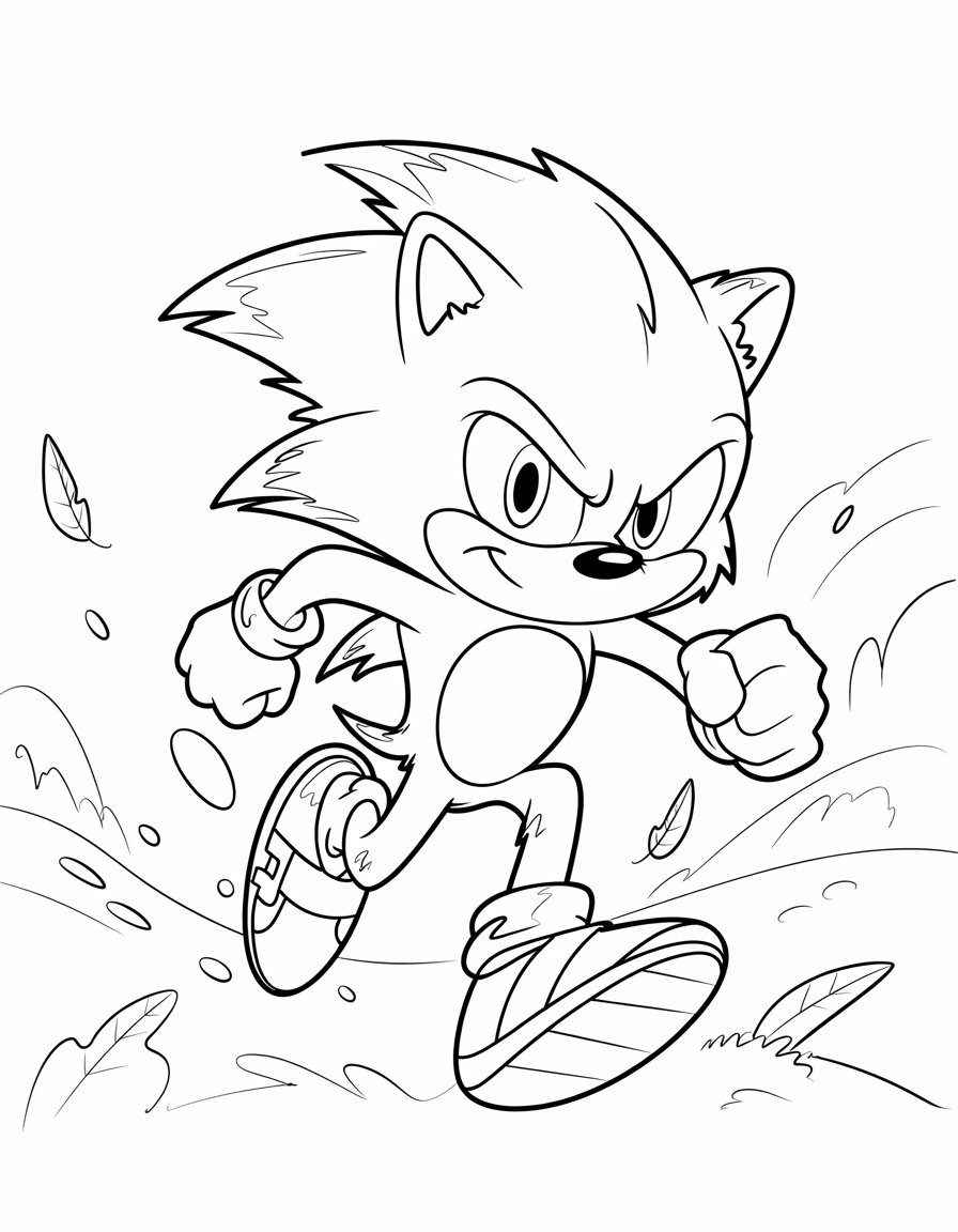 realistic sonic the hedgehog movie coloring page