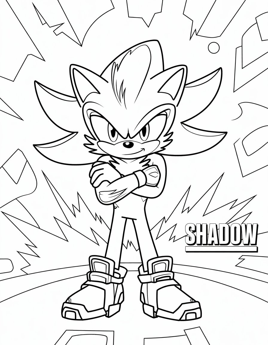 shadow from sonic coloring page