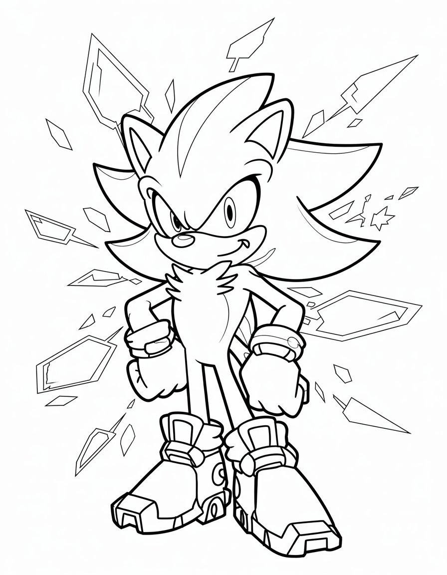 shadow sonic coloring page