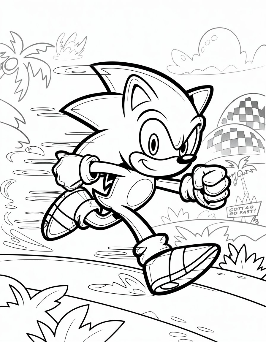 sonic 3 coloring page