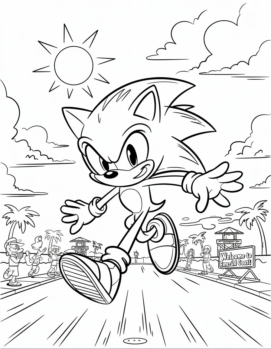 sonic adventure coloring page