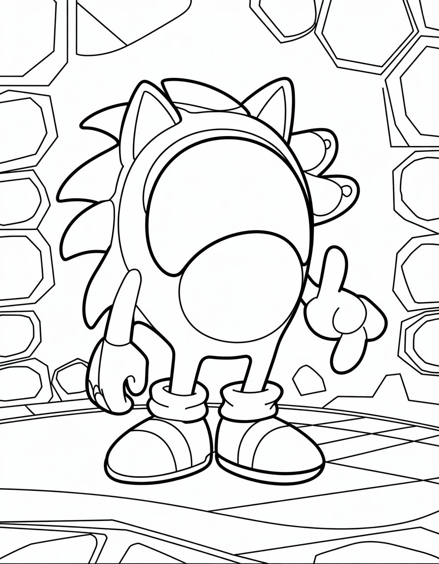 sonic among us coloring page