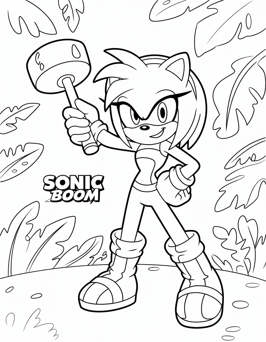sonic boom amy rose coloring page