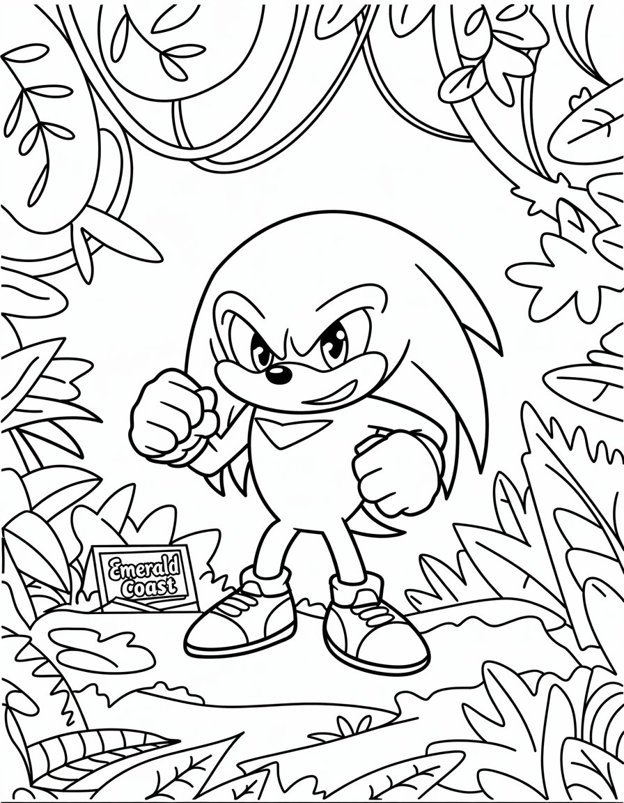 sonic knuckles coloring page