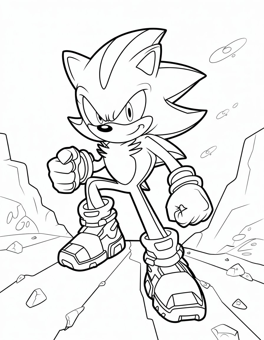 sonic movie 3 shadow coloring page