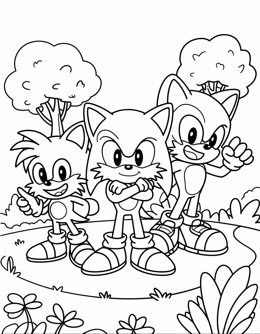 sonic superstars coloring page