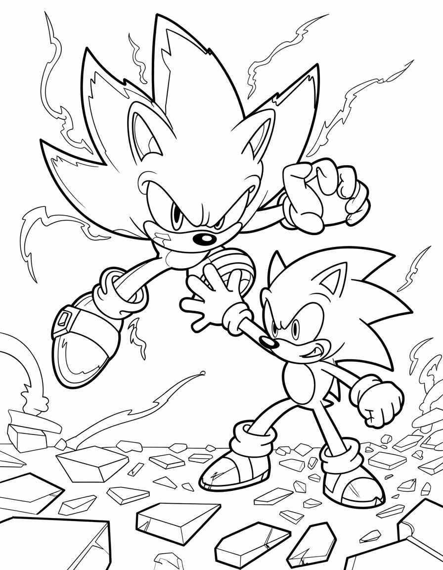 sonic vs sonic exe coloring page
