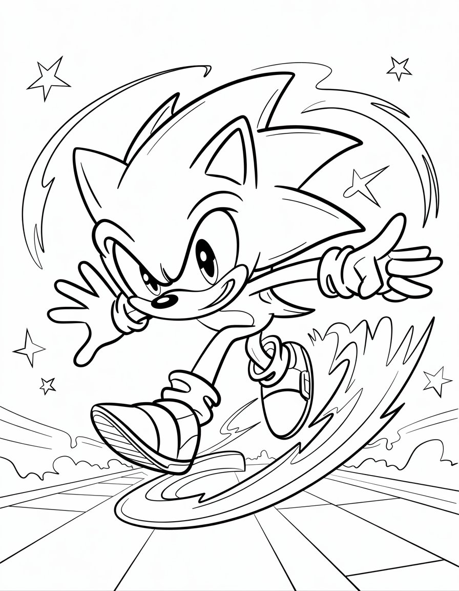 sonic x coloring page