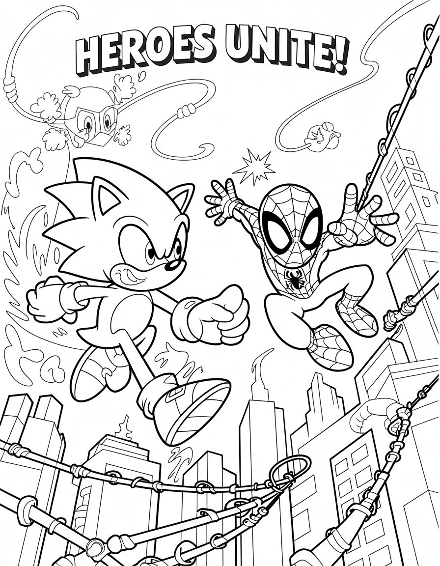spiderman sonic coloring page