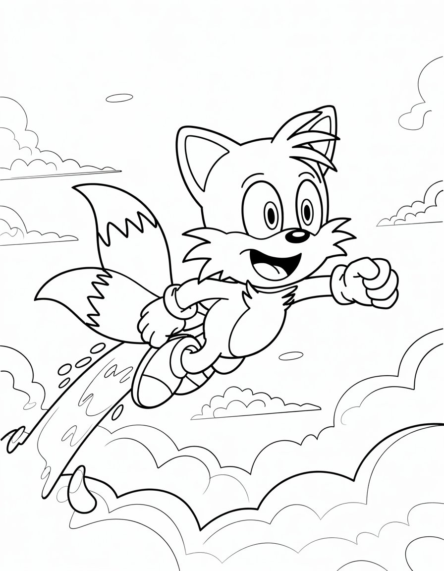 tails from sonic coloring page