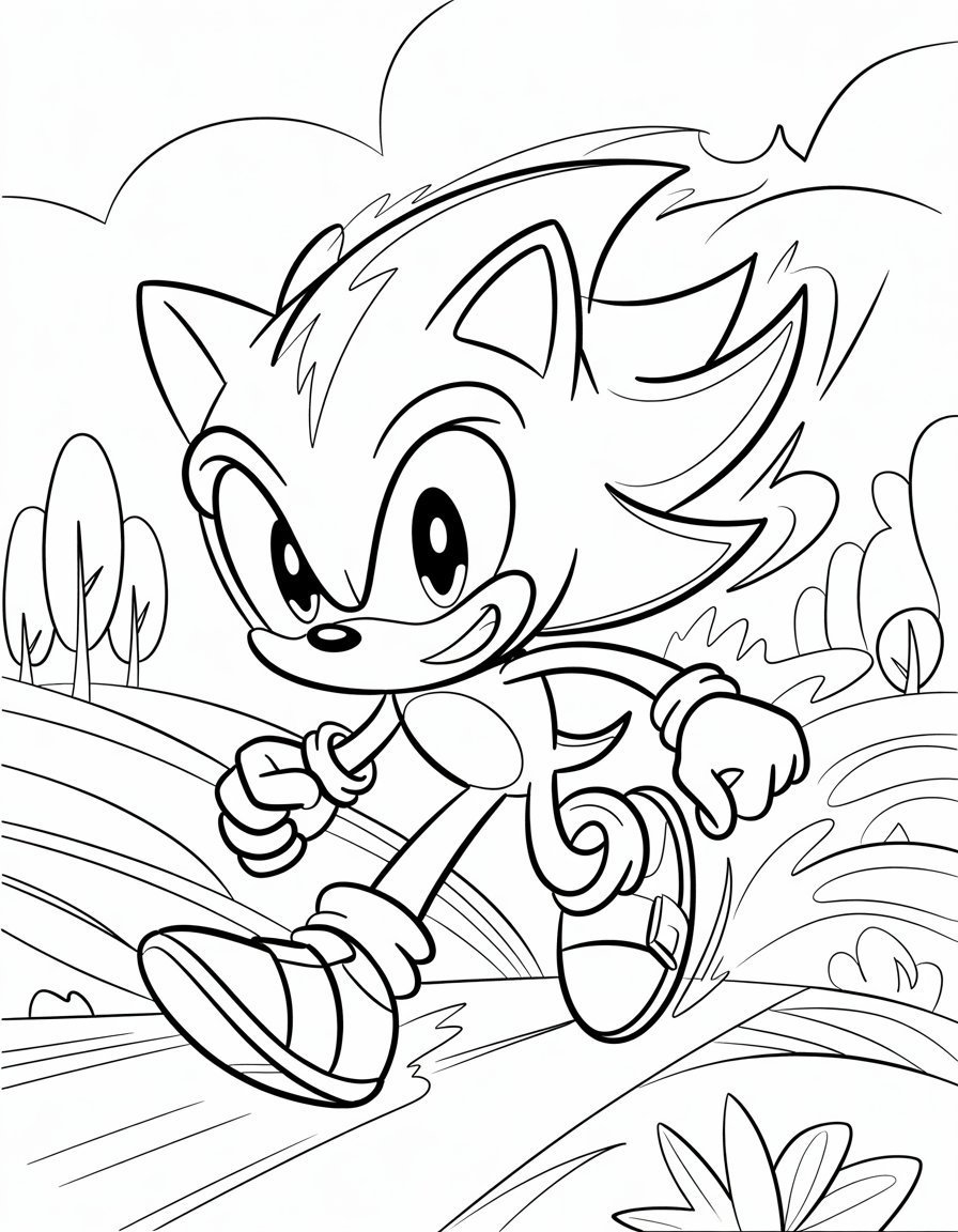 yellow sonic coloring page