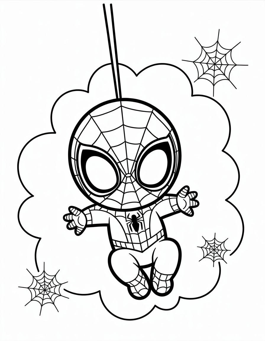 baby spiderman coloring page