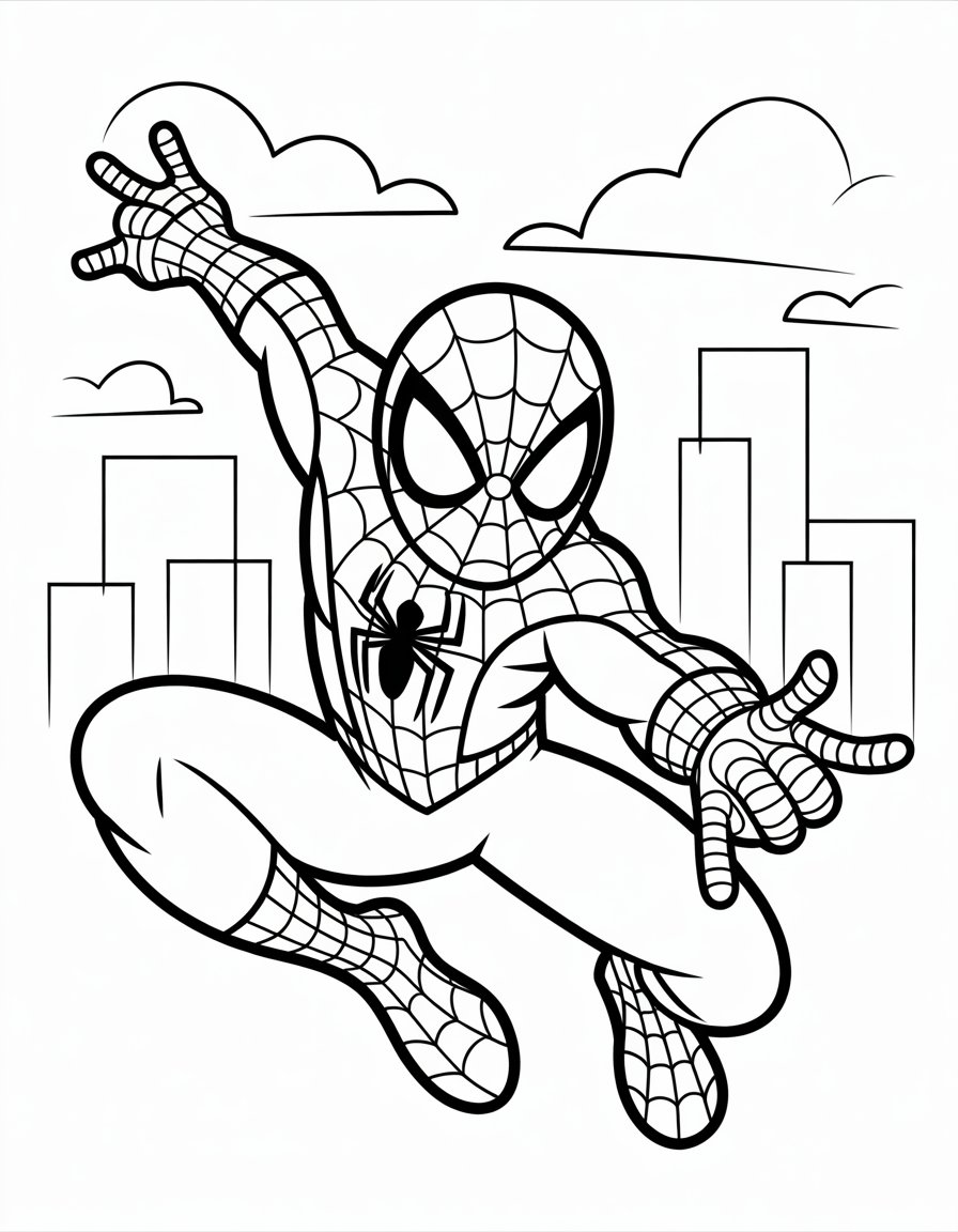 black spiderman coloring page