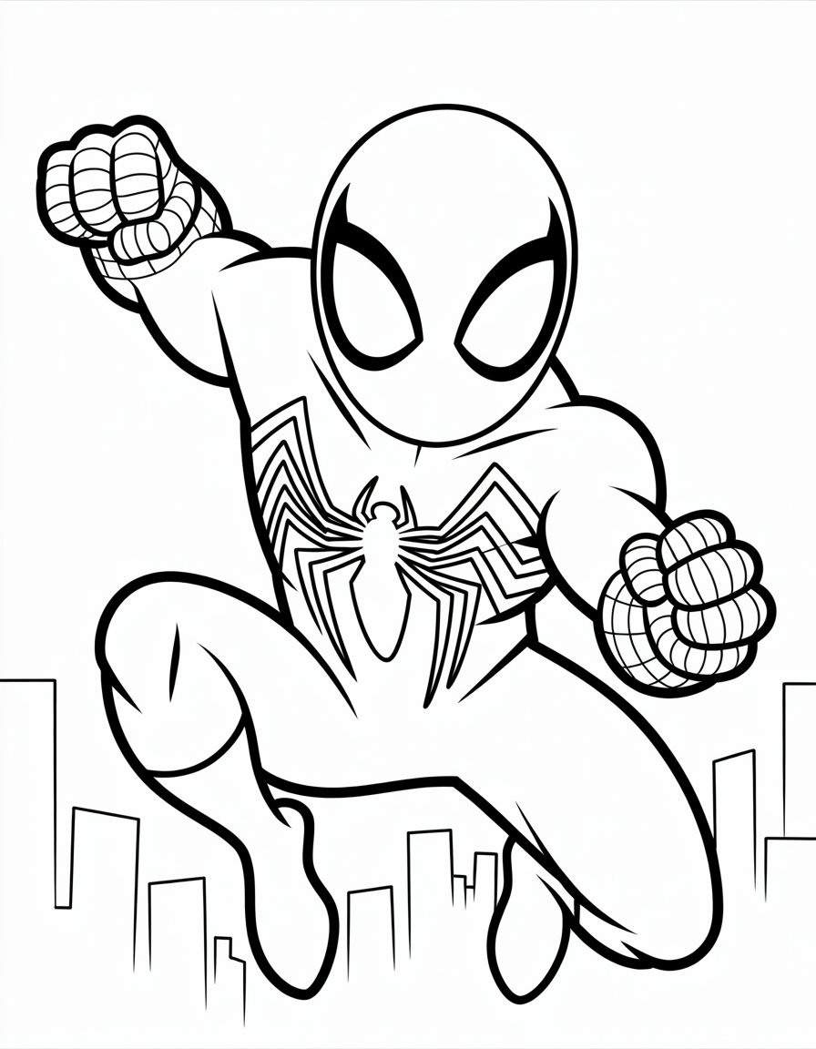 black symbiote spiderman coloring page