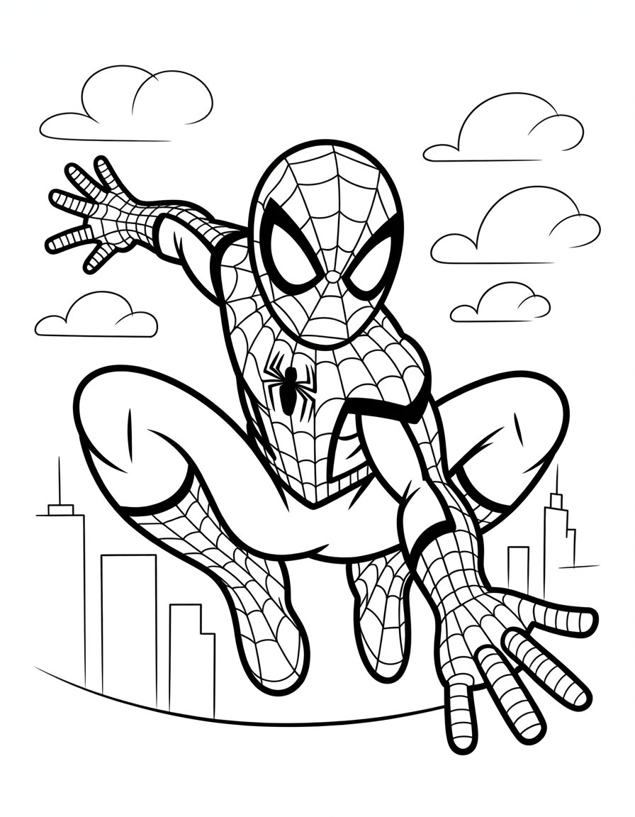 golden spiderman coloring page
