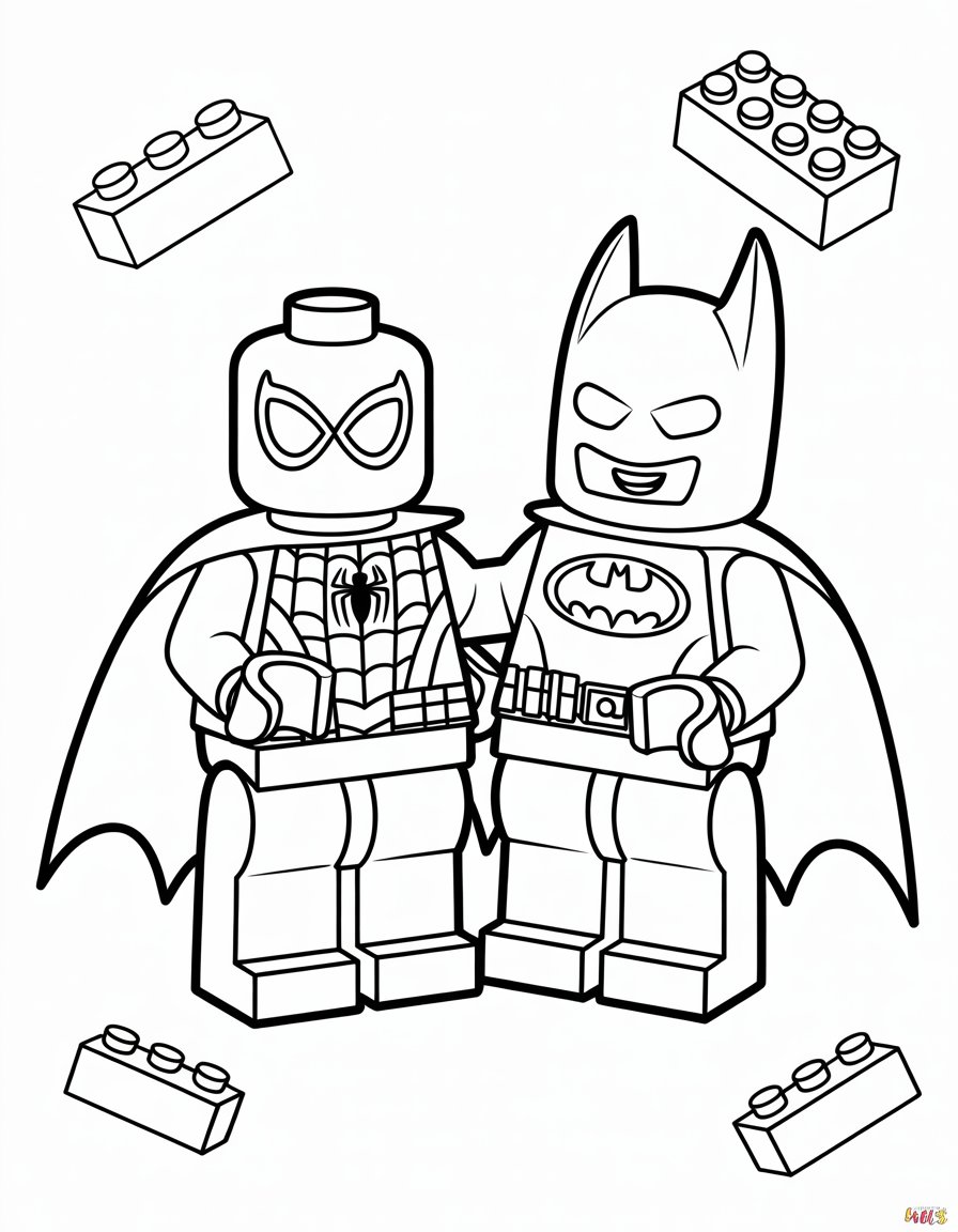 lego batman spiderman coloring page