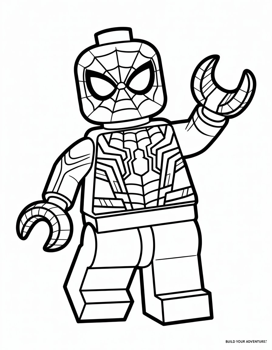 lego iron spiderman coloring page