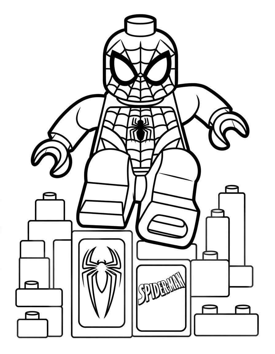 lego spiderman coloring page