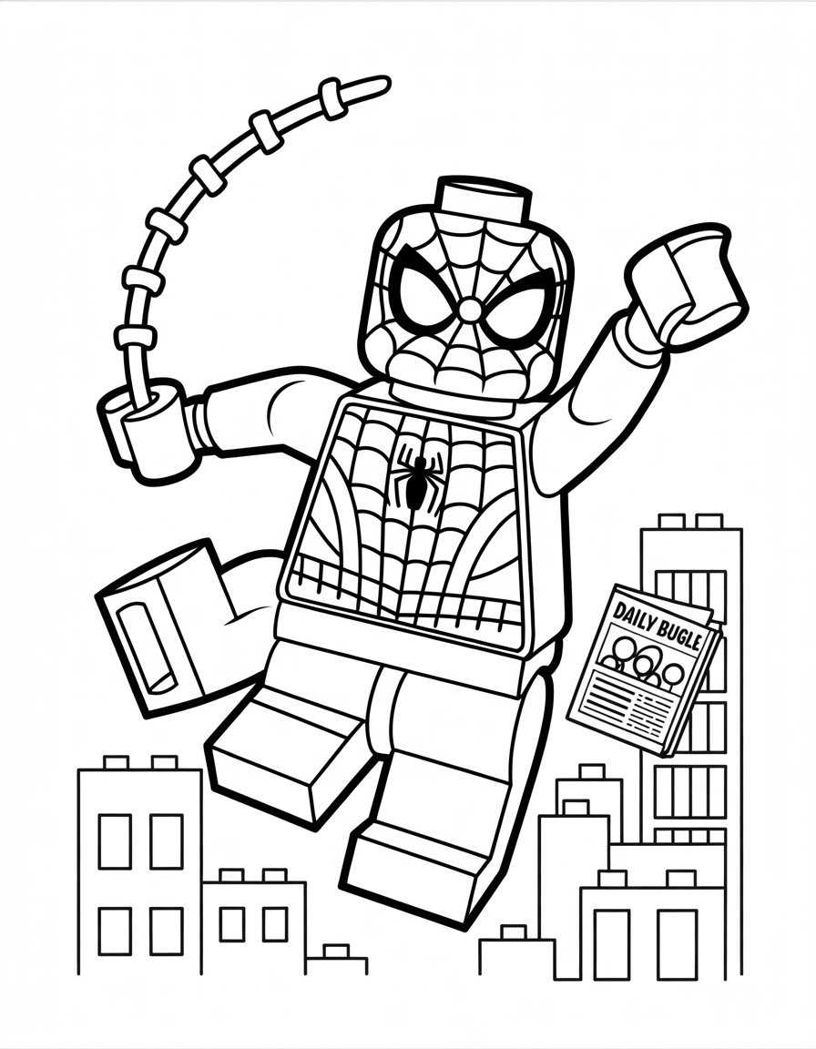 lego spiderman homecoming coloring page