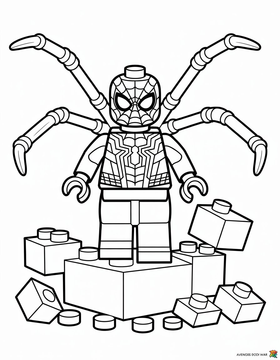 lego spiderman infinity war coloring page