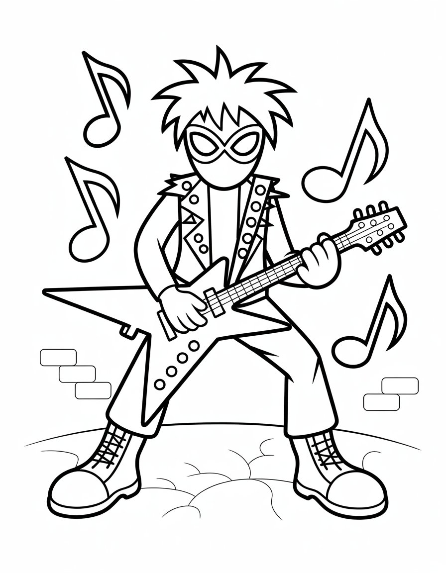 spider punk coloring page