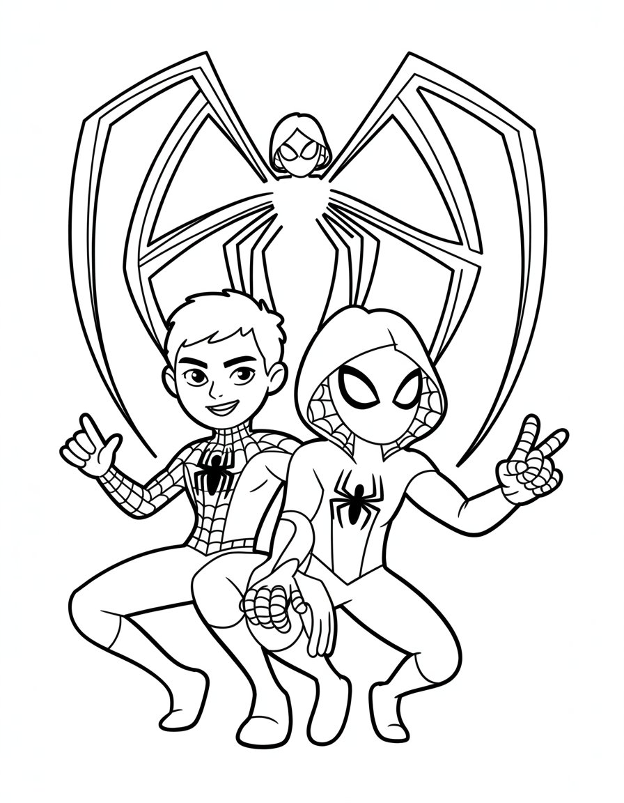 spiderman across the spider verse coloring page