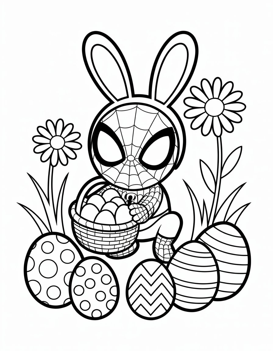 spiderman easter coloring page