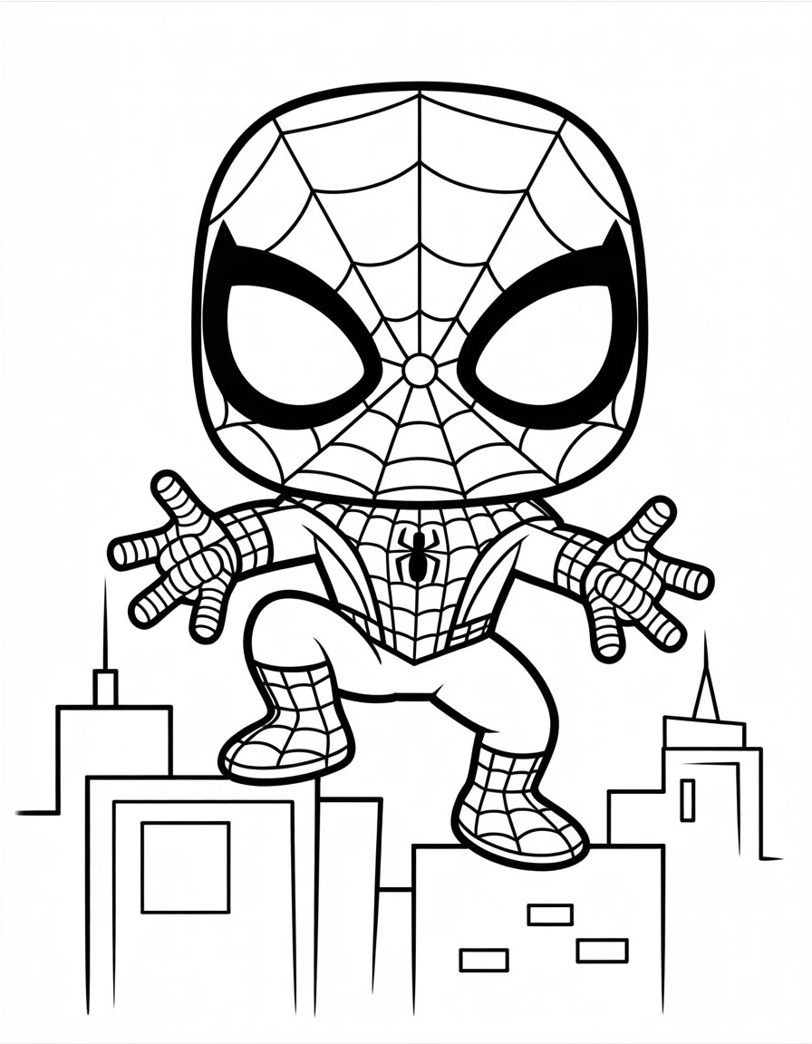 spiderman funko pop coloring page