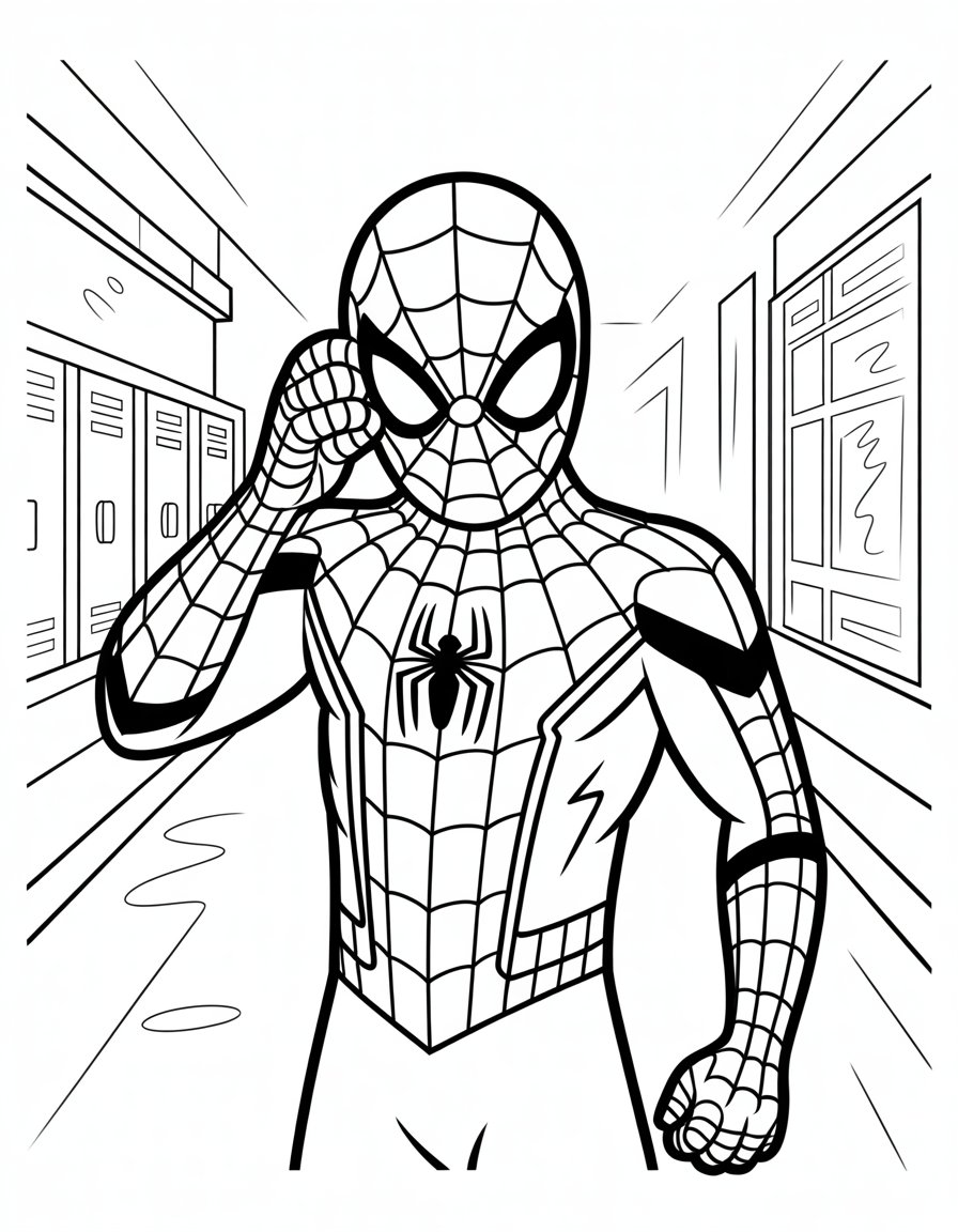 spiderman homecoming coloring page
