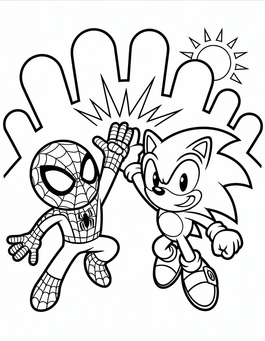 spiderman sonic coloring page