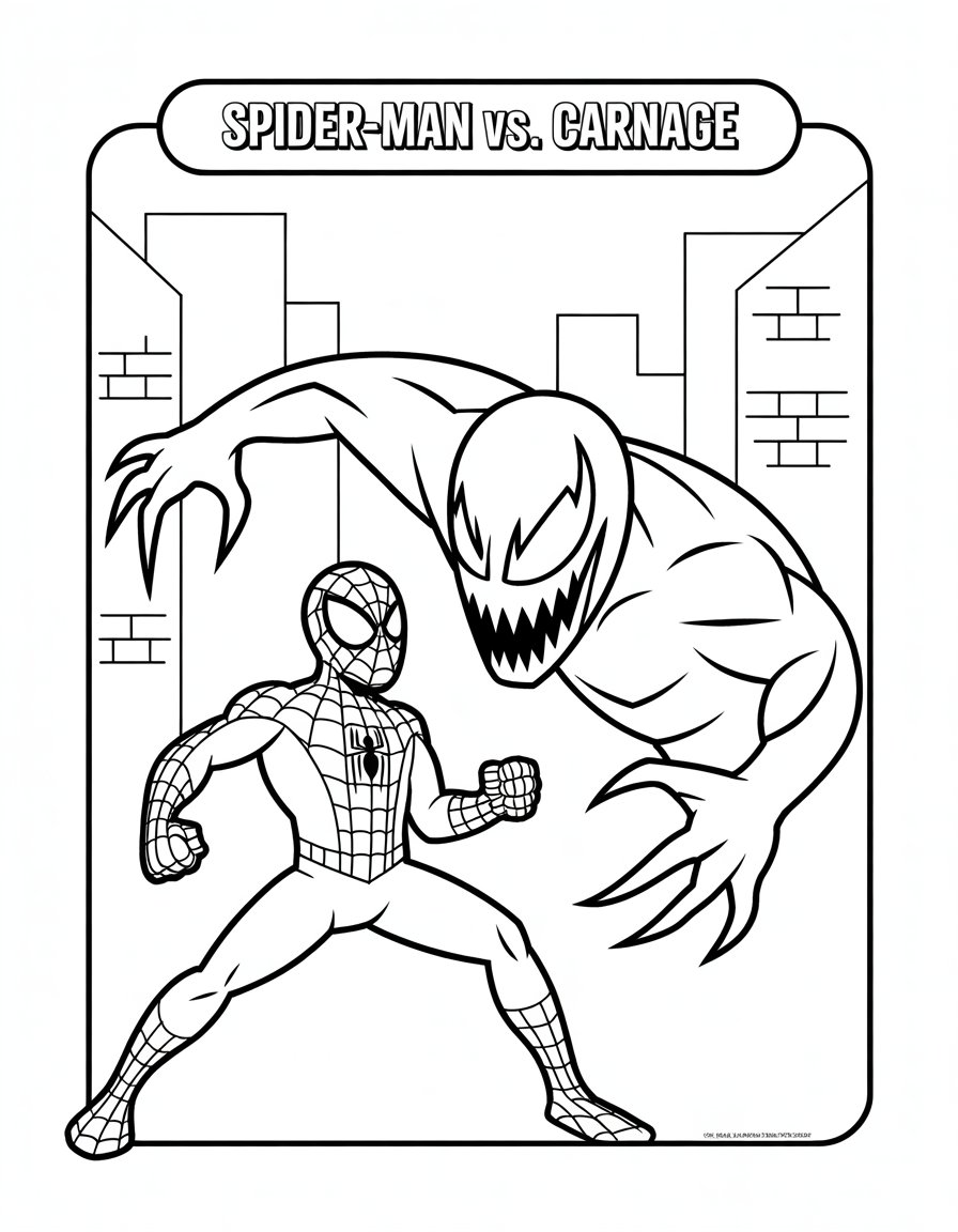 spiderman vs carnage coloring page