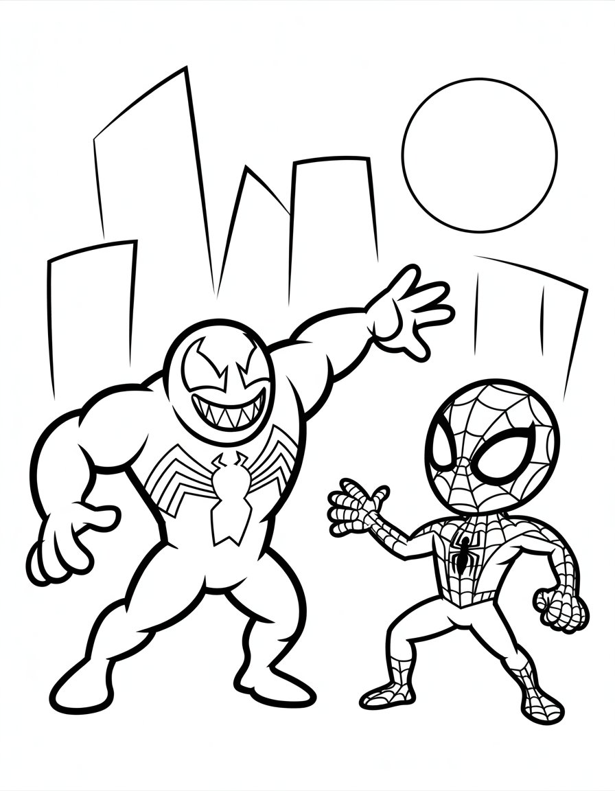 spiderman vs venom coloring page