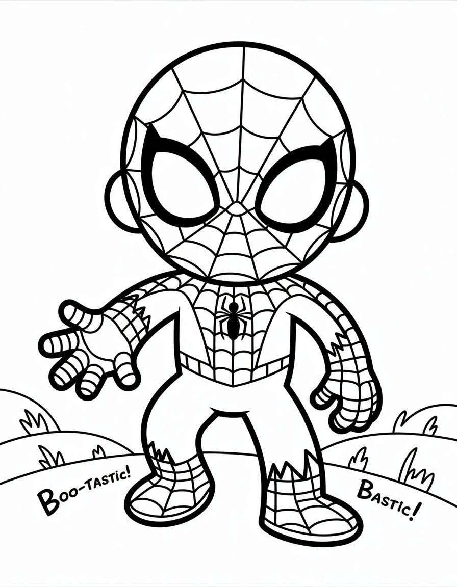 spiderman zombie coloring page