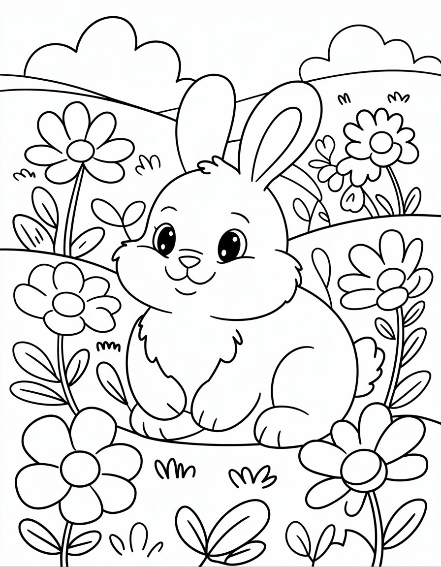 cute coloring page for spring