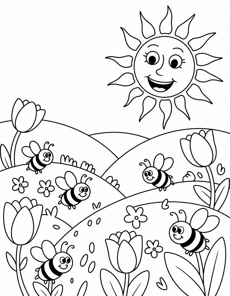 first day of spring coloring page