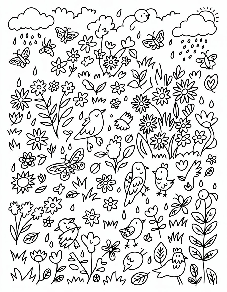 i spy spring coloring page