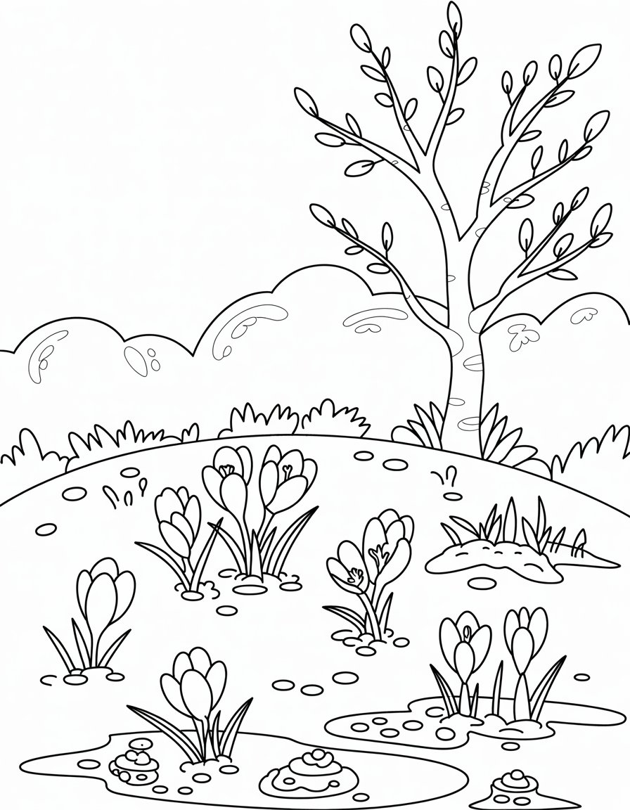 march spring coloring page