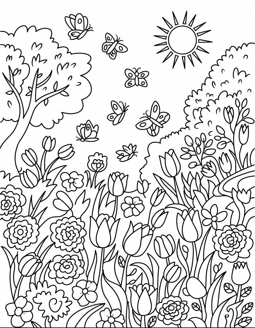 may spring coloring page