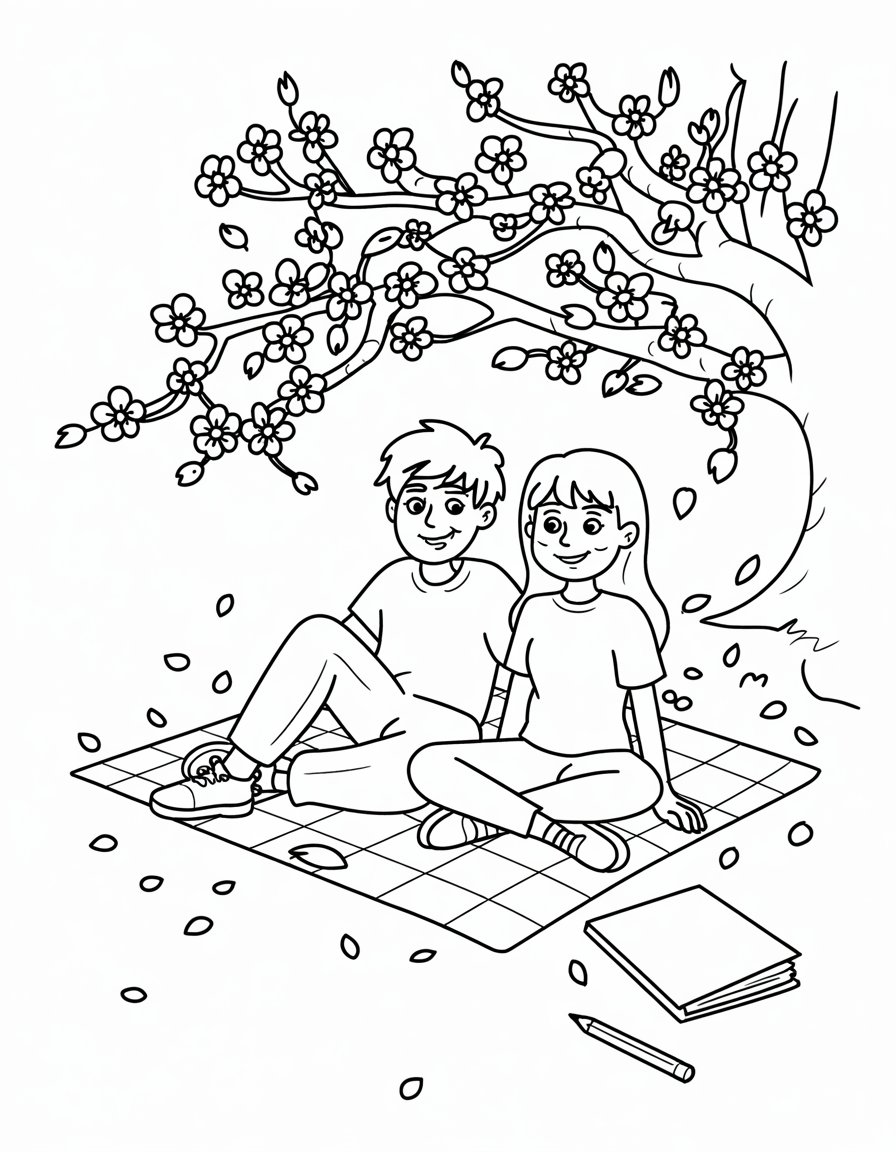 middle school spring coloring page