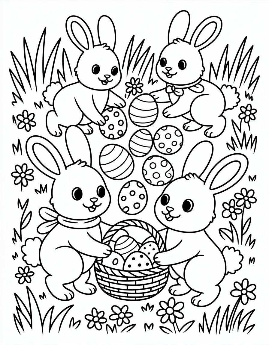 spring and easter coloring page